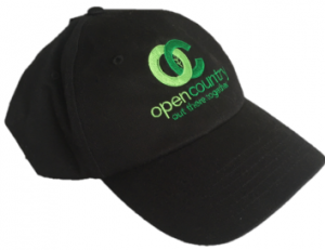 black baseball cap with Open Country logo