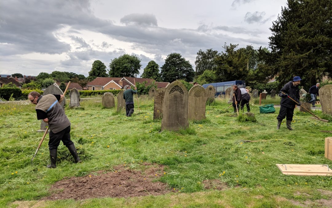 Summer churchyard work begins, as the Conservation Group helps St John’s Church in Sharow!